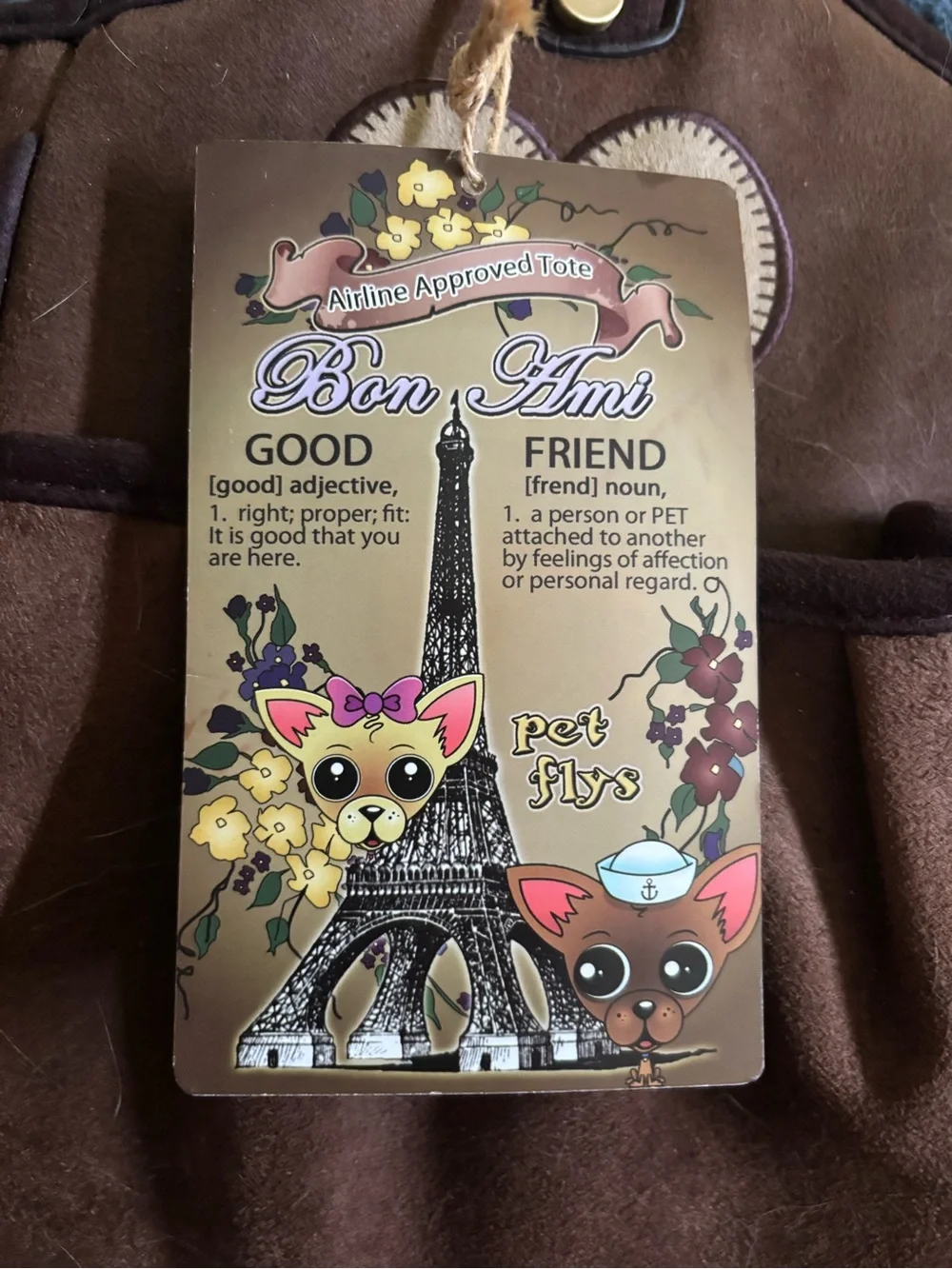 Brown Suede upscale airline carrier for spoiled pups! RARE!